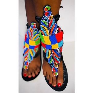 Maasai Gladiator Beaded Sandals